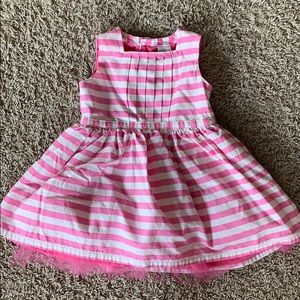 Girls’ pink white stripe dress size 6mo